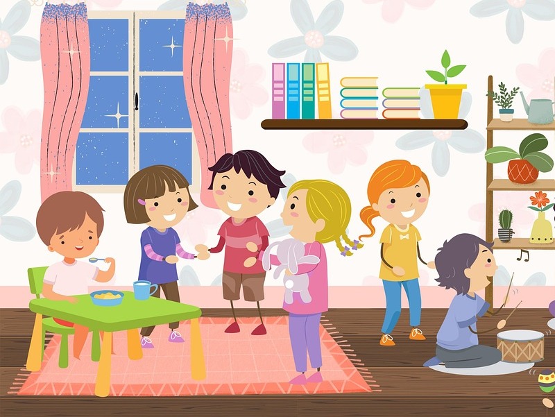 children daycare happy play